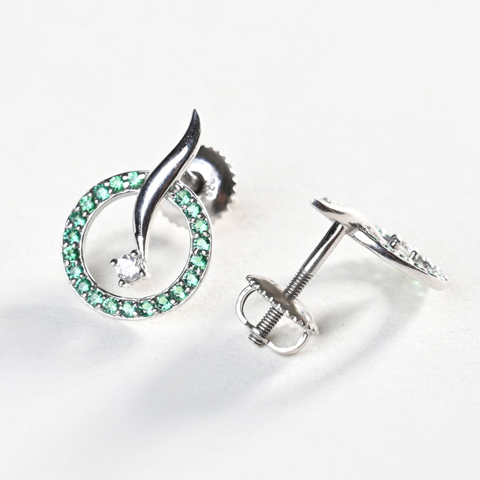 CLARA 925 Sterling Silver Verde Earrings