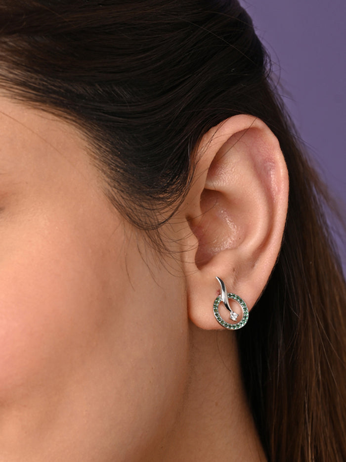CLARA 925 Sterling Silver Verde Earrings