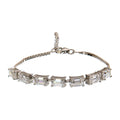 CLARA Made with Swiss Zirconia 925 Sterling Silver Viola Solitaire Bracelet Gift for Women and Girls