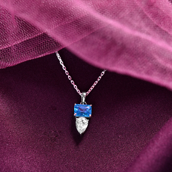 CLARA 925 Sterling Silver Vistosa Pendant Chain Necklace