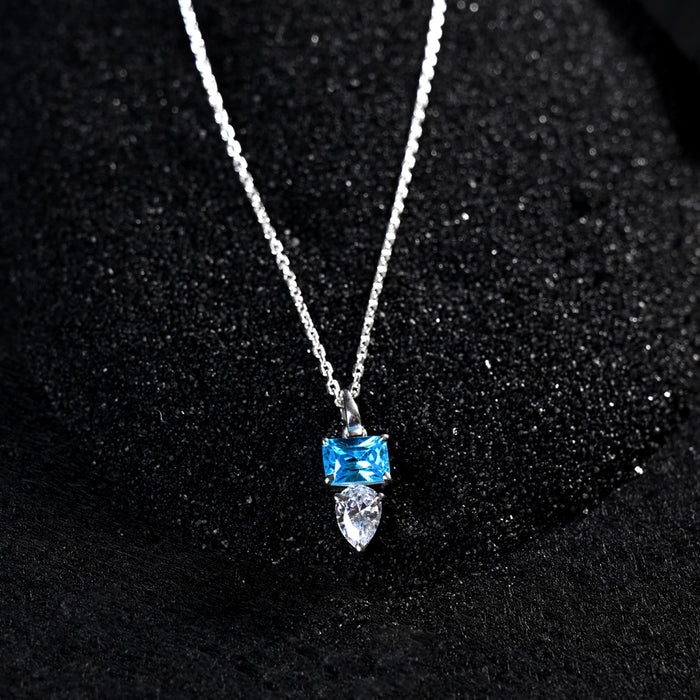 CLARA 925 Sterling Silver Vistosa Pendant Chain Necklace