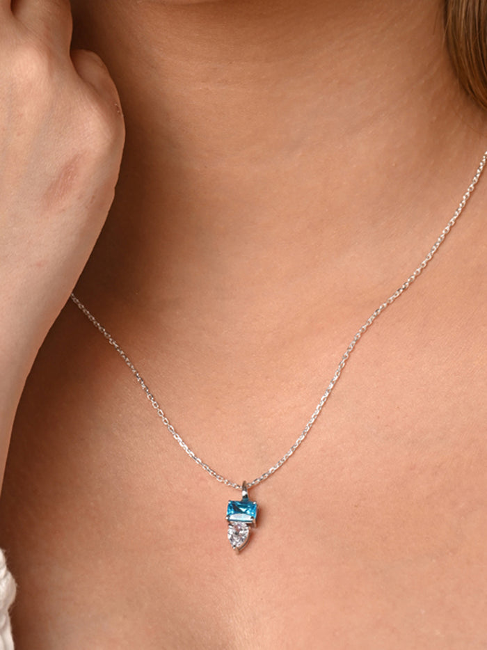 CLARA 925 Sterling Silver Vistosa Pendant Chain Necklace