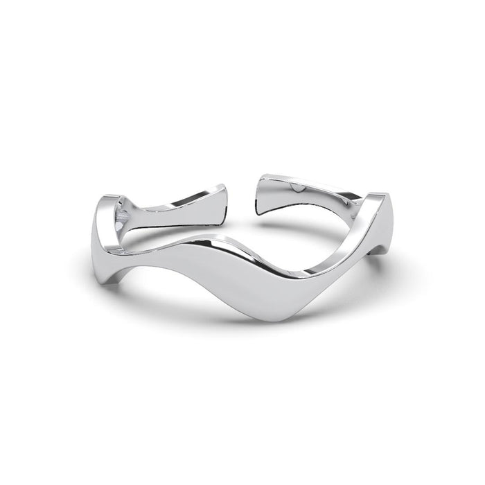 CLARA Pure 925 Sterling Silver Wave Finger Ring