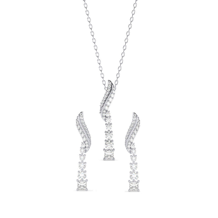 Silver Wave Jewellery Set