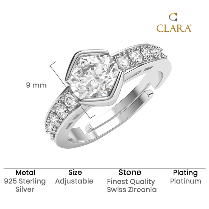 Silver Willa Solitaire Office Wear Ring