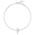 Silver Zahab Pearl Interlocked Anklet Payal (Single)