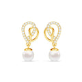 Silver Zahab Pearl Interlocked Drop Earrings