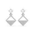 Silver Zeta Square Earrings