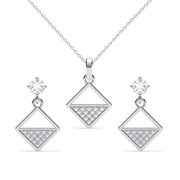 Silver Zeta Square Jewellery Set