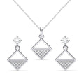 Silver Zeta Square Jewellery Set