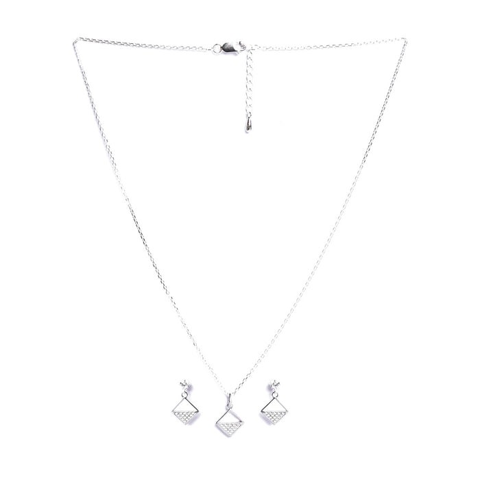 Silver Zeta Square Jewellery Set