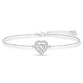 Silver Zilvia Heart Solitaire Adjustable Chain Bracelet