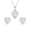 Silver Zilvia Heart Solitaire Jewellery Set