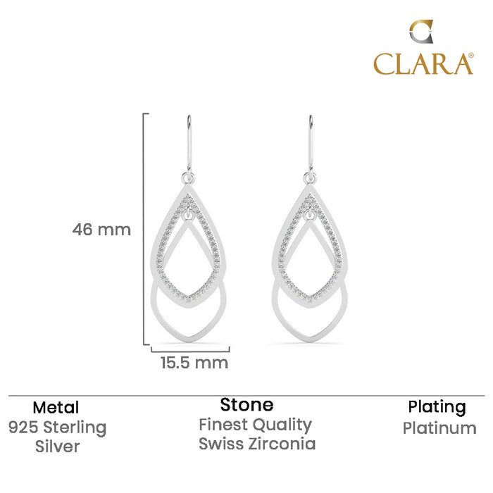 Silver Zita Leafy Dangler Earrings