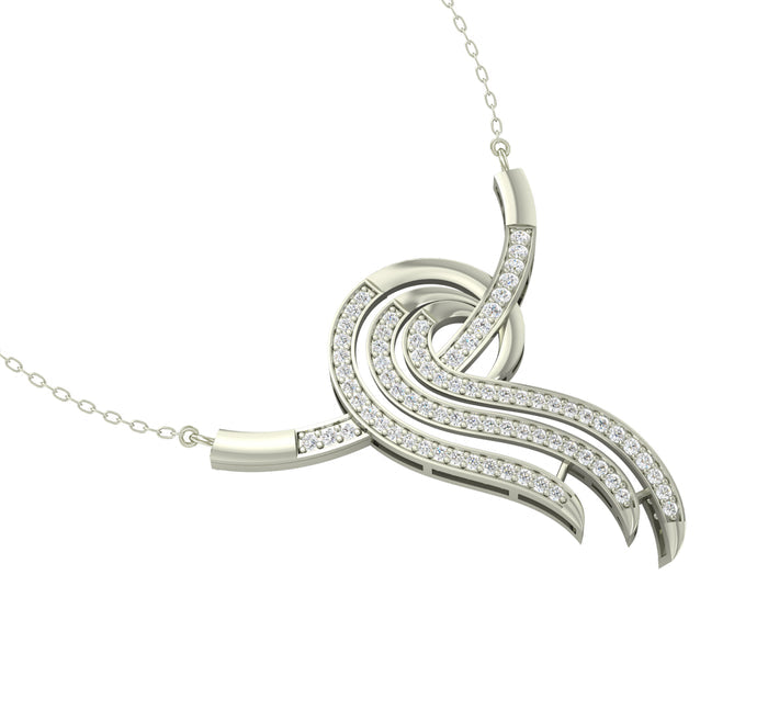 CLARA 925 Sterling Silver Rhodium Plated Zoe Pendant with Chain Gift for Women and Girls
