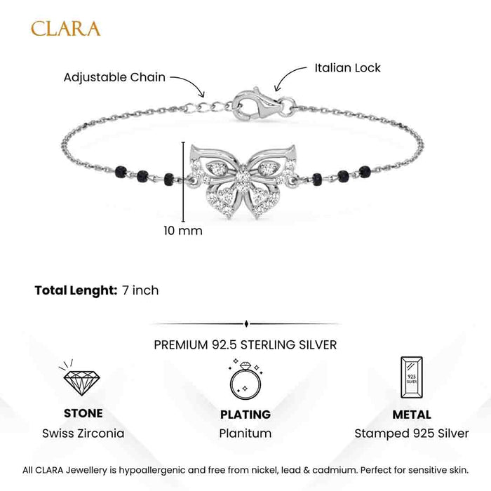 Silver Zoha Butterfly Mangalsutra Bracelet