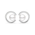Silver Zola Real Pearl Stud Earrings