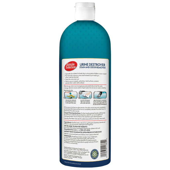 Simple Solution Urine Destroyer Stain & Odor Remover 32oz