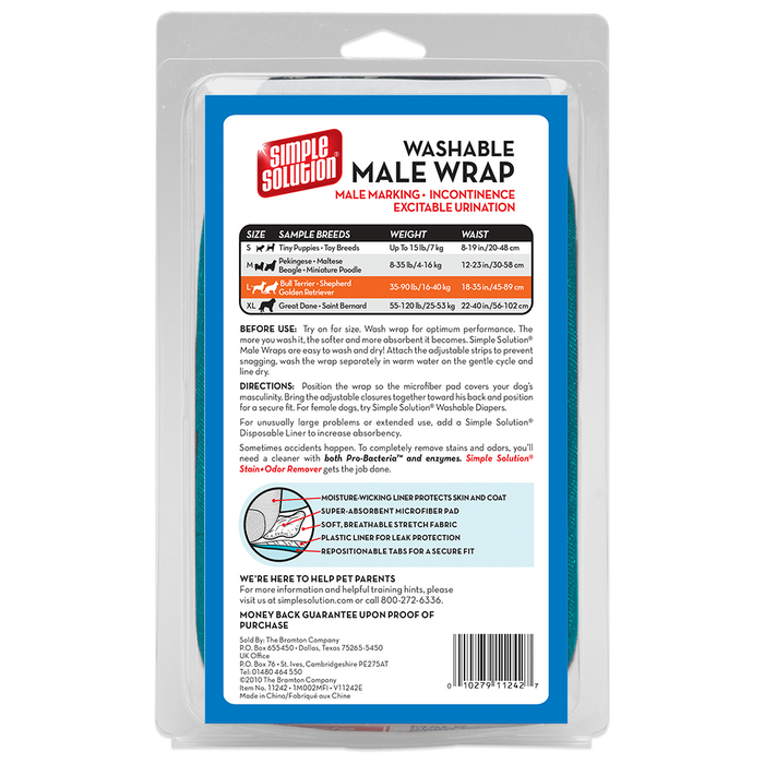 Simple Solution Washable Male Wrap Size Large