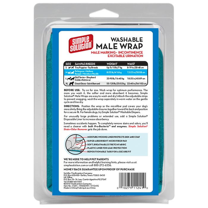 Simple Solution Washable Male Wrap Size Medium