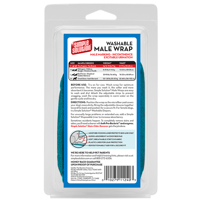 Simple Solution Washable Male Wrap Size Small