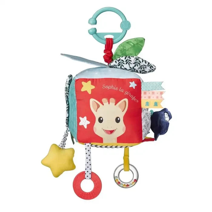 Sophie La Girafe Sensory Cube Hanging Toy Multitextured Fresh Touch Multicolour
