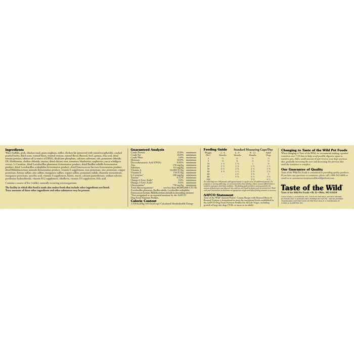 Taste of the Wild Ancient Prairie Canine Recipe with Roasted Bison & Roasted Venison Dry Dog Food
