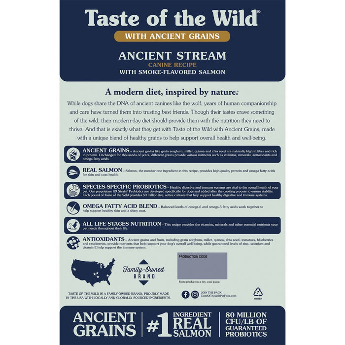 Taste of the Wild Ancient Stream Canine Recipe with Smoke-Flavored Salmon Dry Dog Food