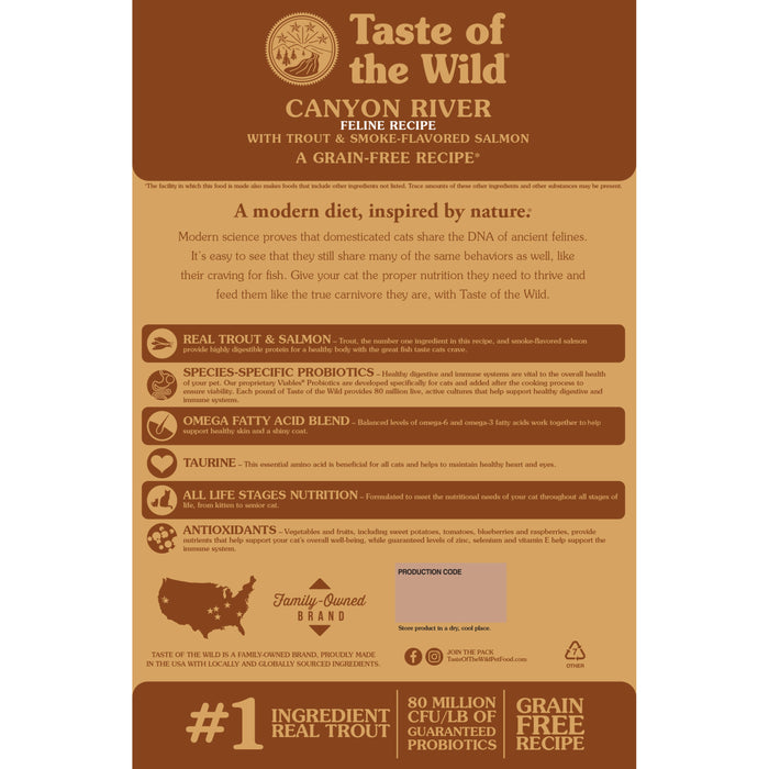 Taste of the Wild Canyon River Feline Recipe with Trout & Smoke-Flavored Salmon Dry Cat Food