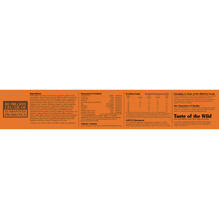 Taste of the Wild High Prairie Puppy Recipe with Roasted Bison & Roasted Venison Dry Dog Food