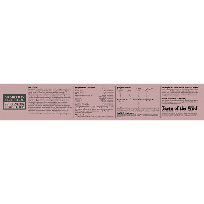 Taste of the Wild Lowland Creek Feline Recipe with Roasted Quail & Roasted Duck Dry Cat Food