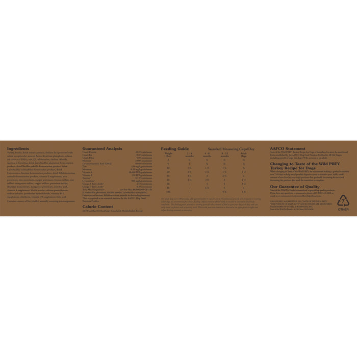 Taste of the Wild PREY Turkey Recipe Dry Dog Food
