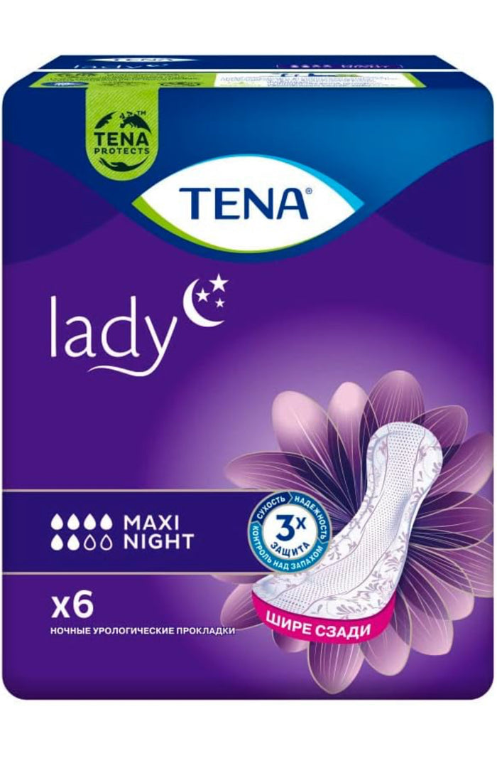Tena Lady Maxi Night Pads For Moderate To Heavy Bladder Weakness