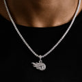 Tennessee Titans Official NFL Micro Logo Pendant in White Gold