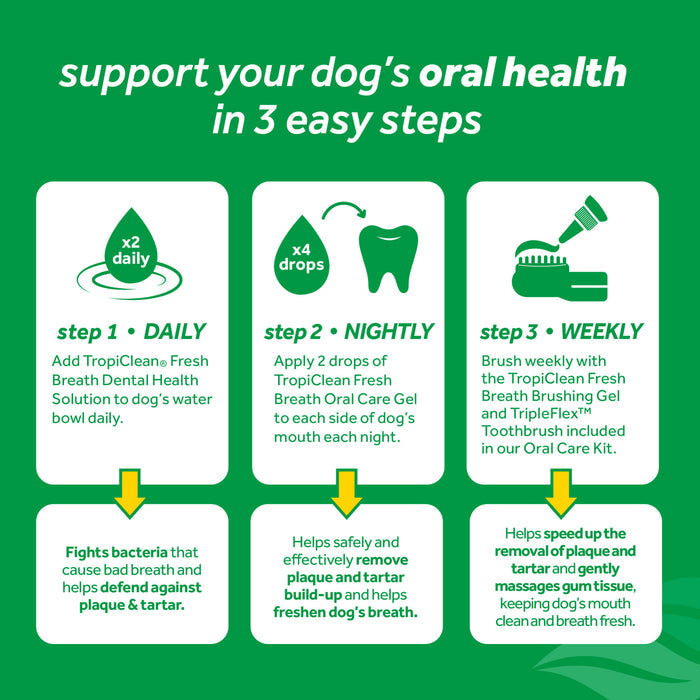 TropiClean Fresh Breath No Brushing Peanut Butter Flavor Clean Teeth Dental & Oral Care Gel for Dogs, 2oz