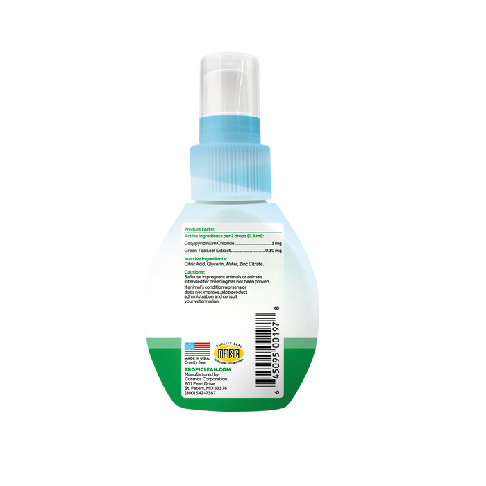 TropiClean Fresh Breath Oral Care Drops for Dogs - Dog Breath Freshener