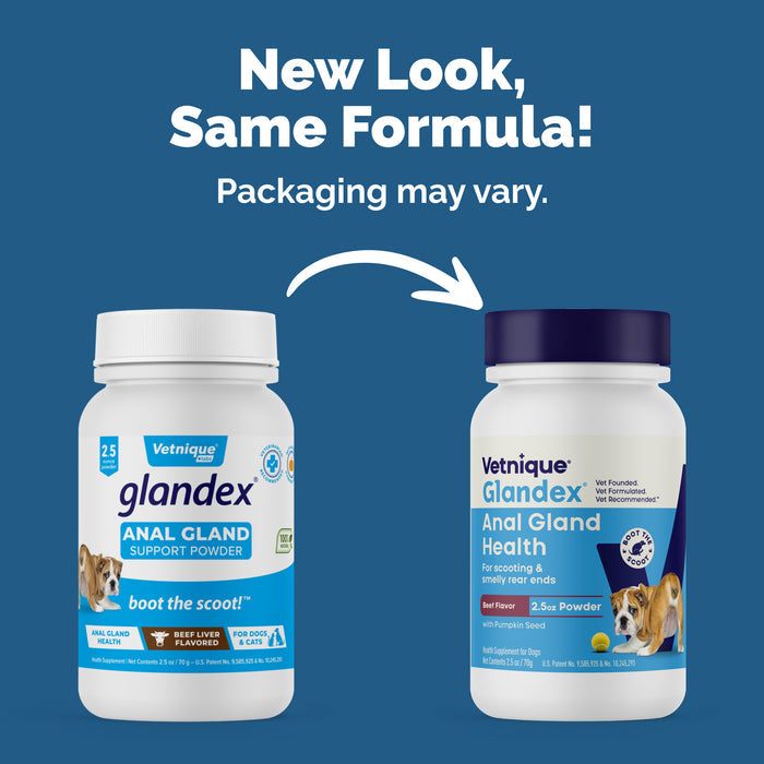 Vetnique Glandex for Dogs Anal Gland & Digestive Support Powder, Beef Flavor, 2.5 oz