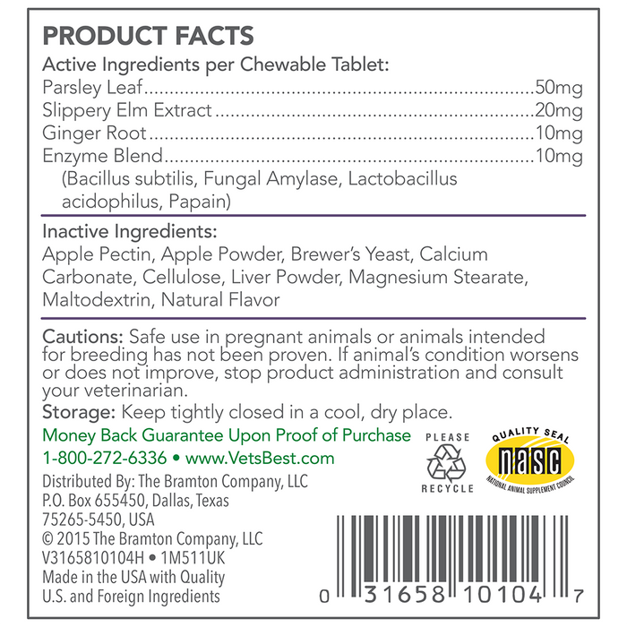 Vet's Best Gas Busters Tablets 90ct