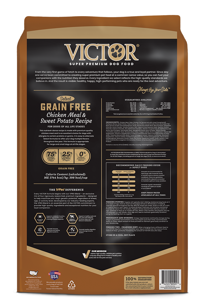 Victor Select Grain Free Chicken Meal & Sweet Potato Recipe Dry Dog Food