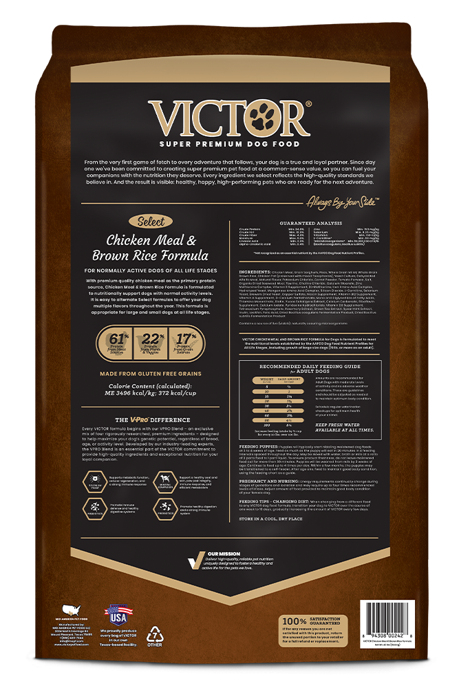 Victor Select Chicken Meal & Brown Rice Formula Dry Dog Food