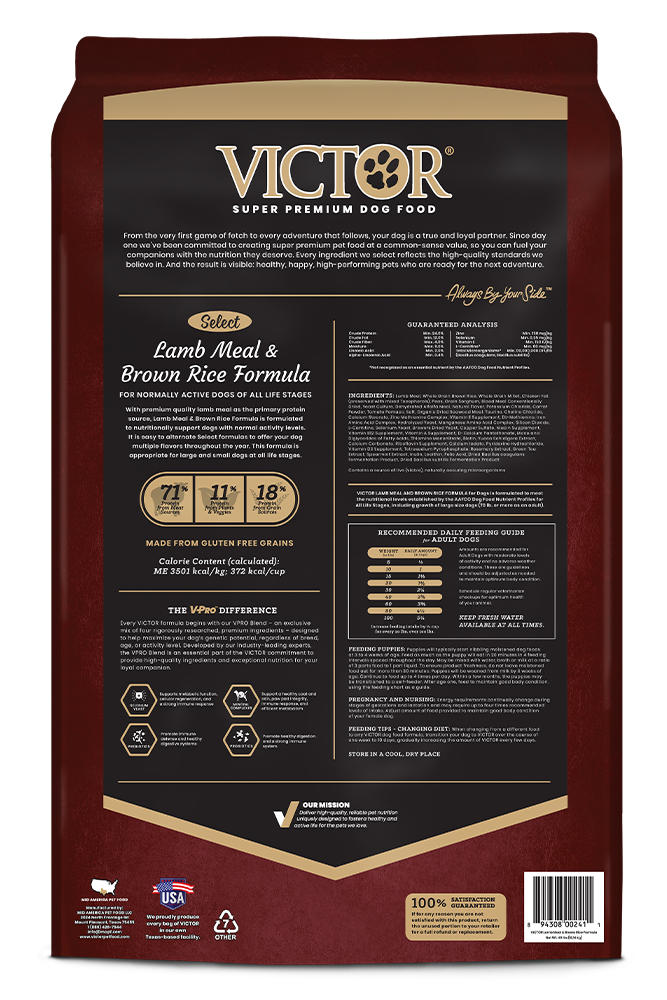 Victor Select Lamb Meal & Brown Rice Formula Dry Dog Food